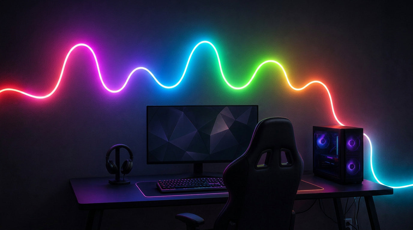 RGBIC Neon LED Strip Lights – Dream Color APP Controlled Lighting for Gaming Room & Desk Setup